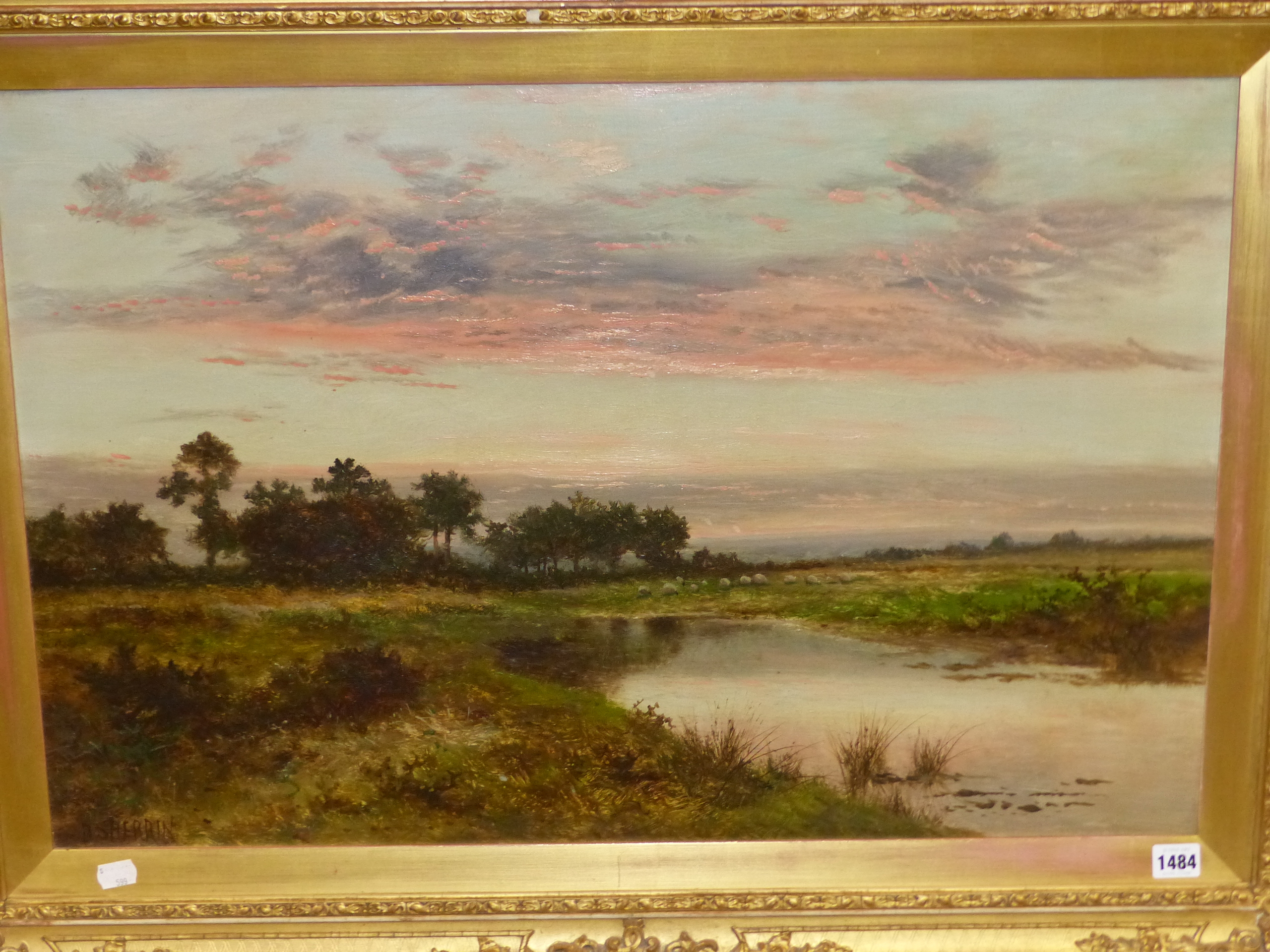 D SHERRIN (1868 - 1940) EVENING GLOW. SIGNED OIL ON CANVAS. 51 x 77 cm - Image 3 of 8