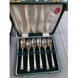 A BOX OF MISC. CUTLERY ETC