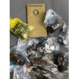 A QUANTITY OF GB VINTAGE COPPER COINAGE, MISC. WORLD COINS, ETC.
