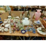 VARIOUS FIGURINES, DECORATIVE CHINA WARES ETC.