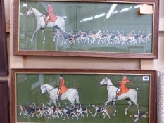 FOUR COLOUR PRINTS OF HUNTING SUBJECTS AFTER CECIL ALDIN, SIZES VARY.