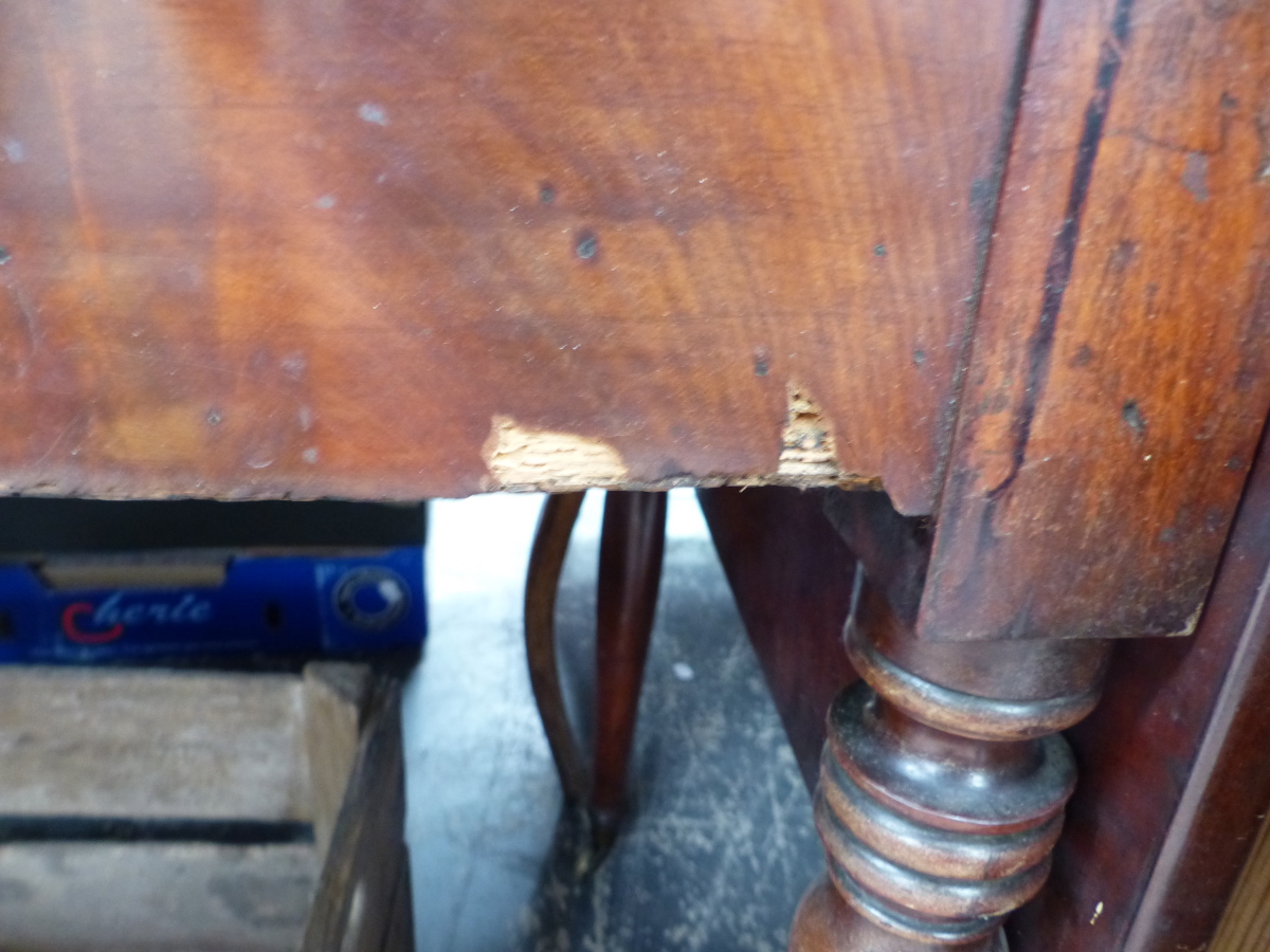 A REGENCY MAHOGANY FLAP TOP GAMES TABLE, THE CENTRAL CHESS BOARD SLIDING OUT TO REVEAL A RECESSED BA - Image 5 of 7