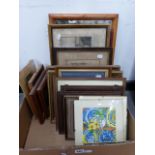 A GROUP OF ANTIQUE AND LATER TOPOGRAPHICAL PRINTS ETC, SIZES VARY