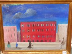 20th CENTURY ITALIAN ? SCHOOL. A STREET SCENE, OIL ON CANVAS 39 x 50cms.