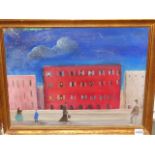 20th CENTURY ITALIAN ? SCHOOL. A STREET SCENE, OIL ON CANVAS 39 x 50cms.