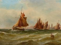 W.C WEBB (19th / 20th CENTURY ENGLISH SCHOOL) A PAIR OF SHIPPING VIEWS, BOTH SIGNED, INSCRIBED