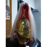 A 5TH DRAGOON GUARDS HELMET WITH RED AND WHITE HORSEHAIR PLUME.