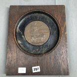AN OAK MOUNTED WWI DEATH PLAQUE TO ALLAN EDWARD TREMBATH, TOGETHER WITH ASSORTED PHOTOGRAPHS AND