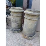 A PAIR OF CHIMNEY POTS.