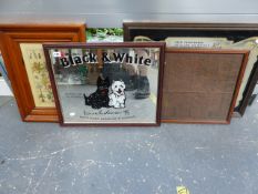 A BLACK WHITE OLD SCOTCH WHISKY ADVERTISING MIRROR, TOGETHER WITH A COCO COLA ADVERTISING MIRROR. A