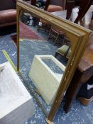 A RECTANGULAR LATE VICTORIAN MIRROR IN A GILT FRAME. 99 x 102cms.