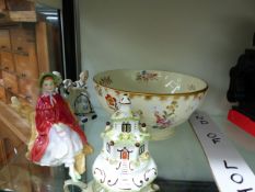 A ROYAL DOULTON FIGURINE SALLY, COALPORT PASTILLE BURNER ETC.