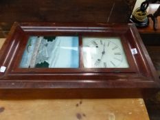 AN AMERICAN CHAUNCEY JEROME MAHOGANY CASED WALL CLOCK STRIKING ON A COILED ROD, CRYSTAL PALACE DEP