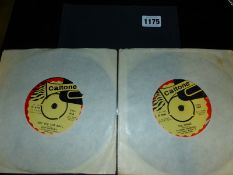 RECORDS. TWO CALTONE LABEL 7" SINGLES CAT. No.S TONE 101 AND 102