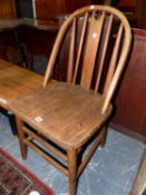 AN UNUSUAL US MILITARY DEPT. OAK SIDE CHAIR BY THE MARIETTA CHAIR CO. 1944.