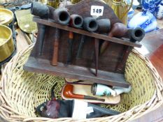 A SMALL COLLECTION OF VINTAGE SMOKING PIPES, TO INCLUDE ONE MARK DUNHILL.