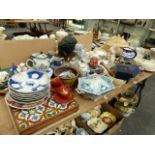 DAVENPORT LONGPORT PLATTERS, EMMA BRIDGEWATER CANDLE HOLDERS,ORIENTAL WARES, WEDGWOOD JUG, GIEN