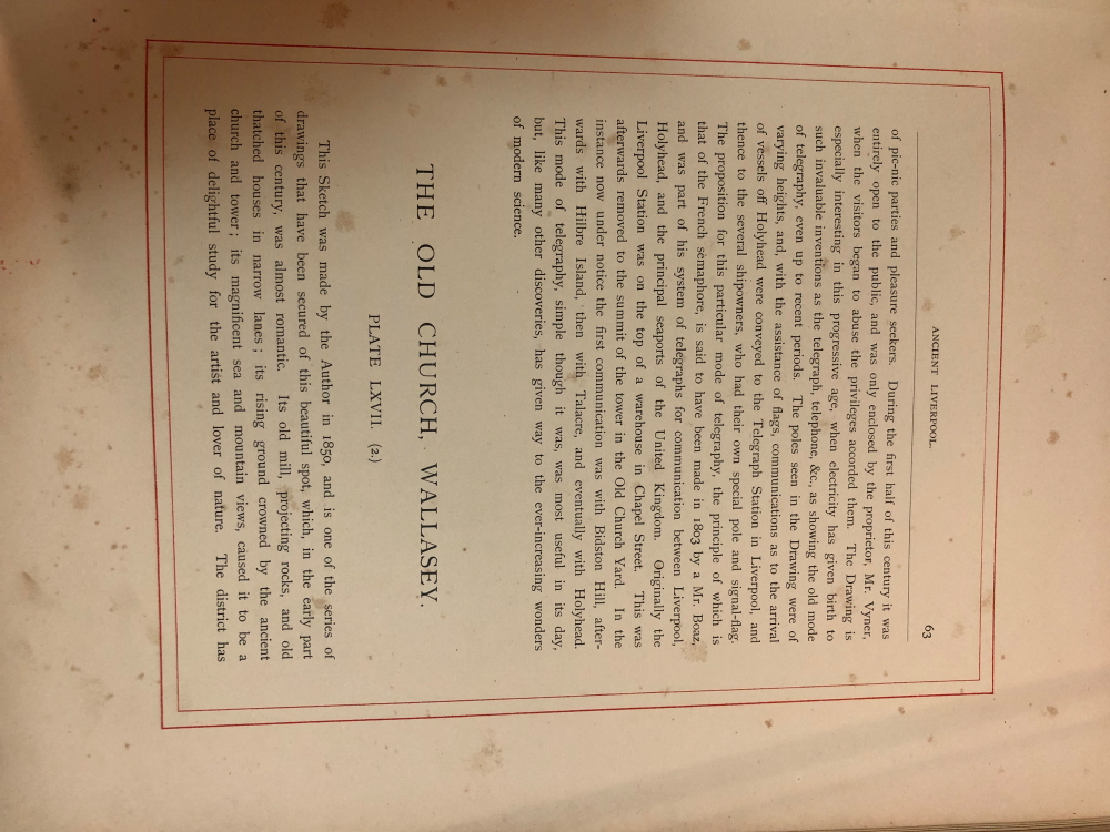 W G HERDMAN, PICTORIAL RELICS OF ANCIENT LIVERPOOL, TWO VOLS, 1878, HALF BOUND IN LEATHER - Image 16 of 22