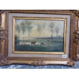 A DECORATIVE LANDSCAPE OIL PAINTING, AFTER COROT, THE STRETCHER STAMPED, STUDIO M. CANALS, 26 x