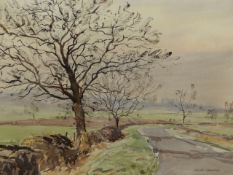 •RALPH HARTLEY (1926-1988 ARR. TWO LANDSCAPE OF TREES IN RURAL SETTINGS, SIGNED WATERCOLOURS 57 x 76