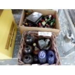 A QUANTITY OF MINIATURE BOTTLES, ANTIQUE POISONS, ETC.