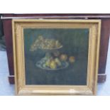 19th / 20th CENTURY FRENCH SCHOOL. STILL LIFE OF GRAPES AND PEARS, OIL ON CANVAS. 62 x 78cms.
