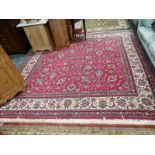 AN ORIENTAL CARPET OF PERSIAN TABRIZ DESIGN 295 x 287cm