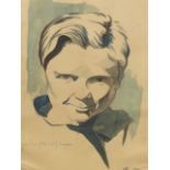 H.J GIBBS (EARLY 20th C. ENGLISH SCHOOL) PORTRAIT OF JACKIE COOPER. SIGNED WATERCOLOUR 36 x 24cms,