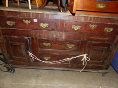 A GEORGIAN AND LATER OAK SMALL DRESSER BASE