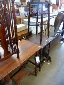 THREE OAK OCCASIONAL TABLES.