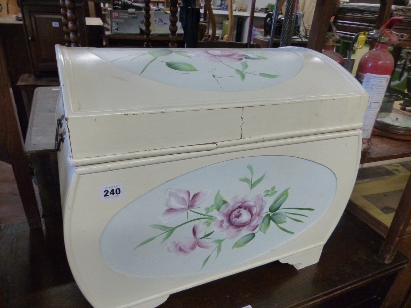 A PAINTED TOY BOX.