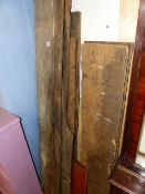 A QUANTITY OF ELM ANTIQUE PLANKS ETC