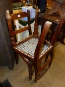 A PAIR OF COLONIAL HARDWOOD SIDE CHAIRS