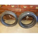 A PAIR OF RACE TECH MOTORCYCLE RACING TYRES