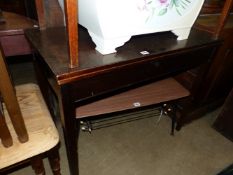 A 19TH CENTURY MAHOGANY FOLD OVER TEA TABLE.