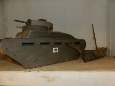 A SCRATCH BUILT MODEL TANK AND A MODEL BOAT (2)