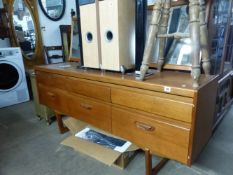 A WILLIAM LAWRENCE RETRO TEAK DRESSING TABLE