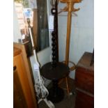 TWO STANDARD LAMPS AND A COAT STAND