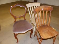 TWO SLAT BACK KITCHEN CHAIRS