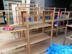 VARIOUS PINE POTTING SHELVES