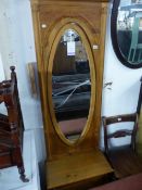 A PINE CHEVAL MIRROR