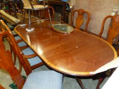 A REGENCY STYLE INLAID DINING TABLE