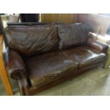 LEATHER TWO SEATER SOFA