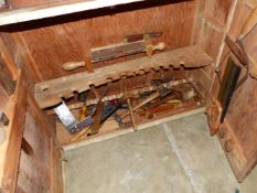 A CABINET AND A QUANTITY OF WOODWORKING TOOLS