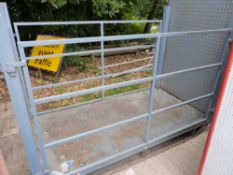 A LARGE METAL MOTORCYCLE STILLAGE