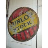 A DUNLOP DOUBLE SIDED ADVERTISING SIGN