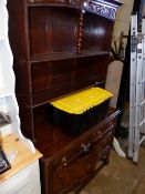 A SMALL OAK COTTAGE DRESSER