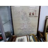 A COLLECTION OF VARIOUS SPORTING PRINTS TOGETHER WIT A LARGE MAP. THE FOX HUNTS OF ENGLAND