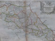 FIVE ANTIQUE AND LATER MAPS INCLUDING BOWEN AND MORDEN MAPS OF NORTHAMPTONSHIRE, BRADSHAWS