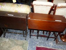 TWO SMALL SUTHERLAND TABLES. LARGEST W 77 X D 71 X H 67CMS.